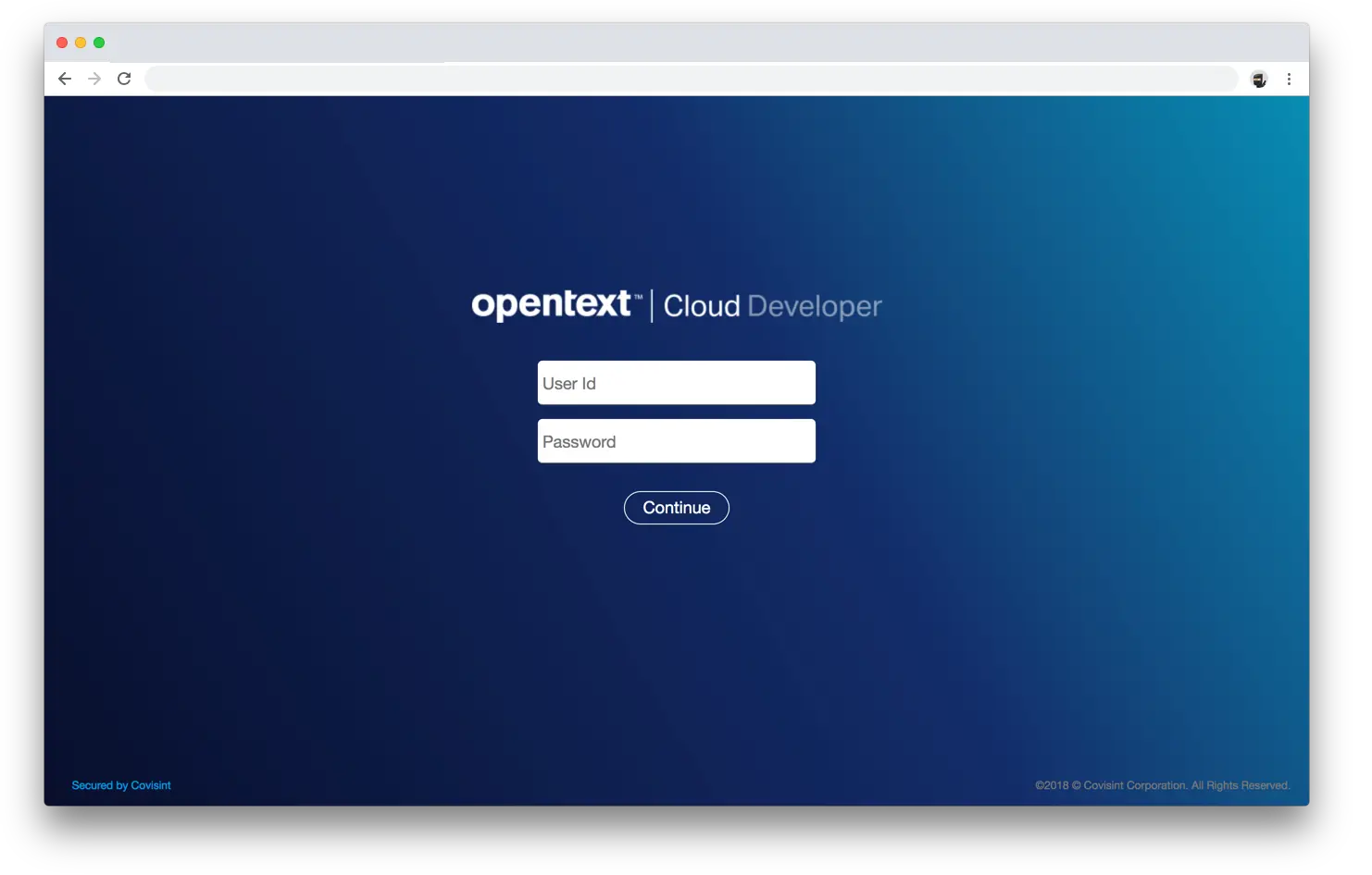 OpenText SSO Screen