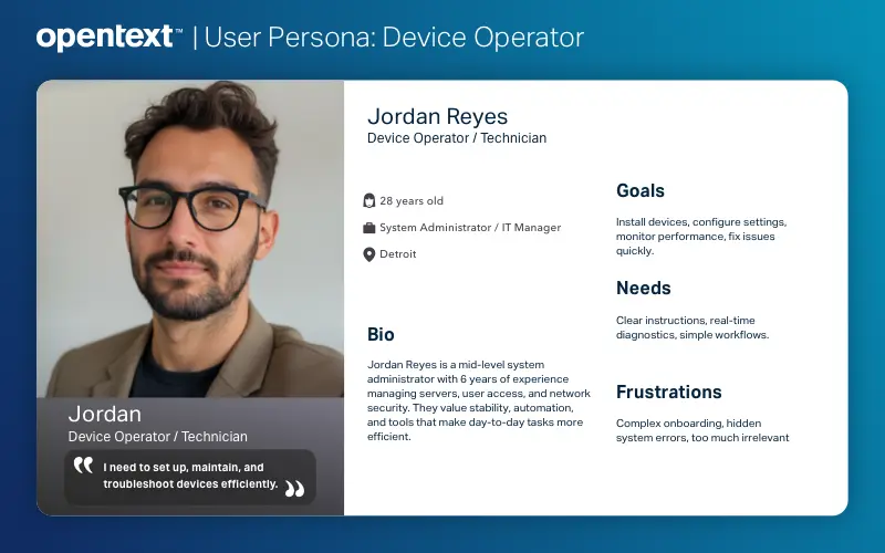 User persona: device operator