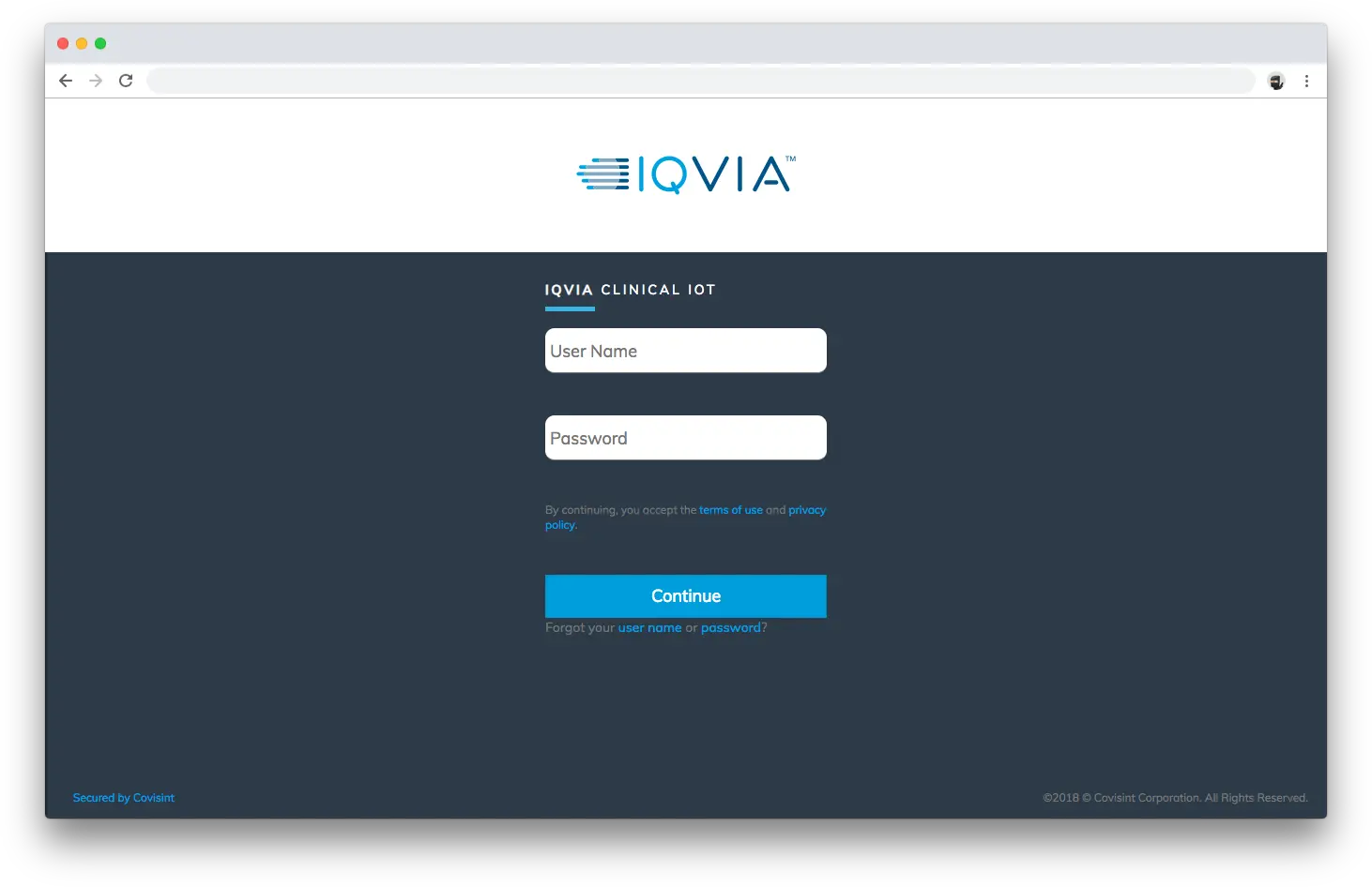 IQVIA SSO Screen
